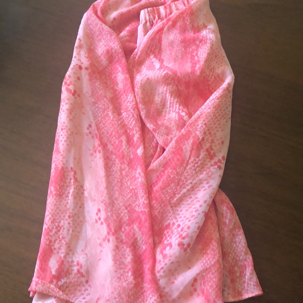 Coral and white skirt
